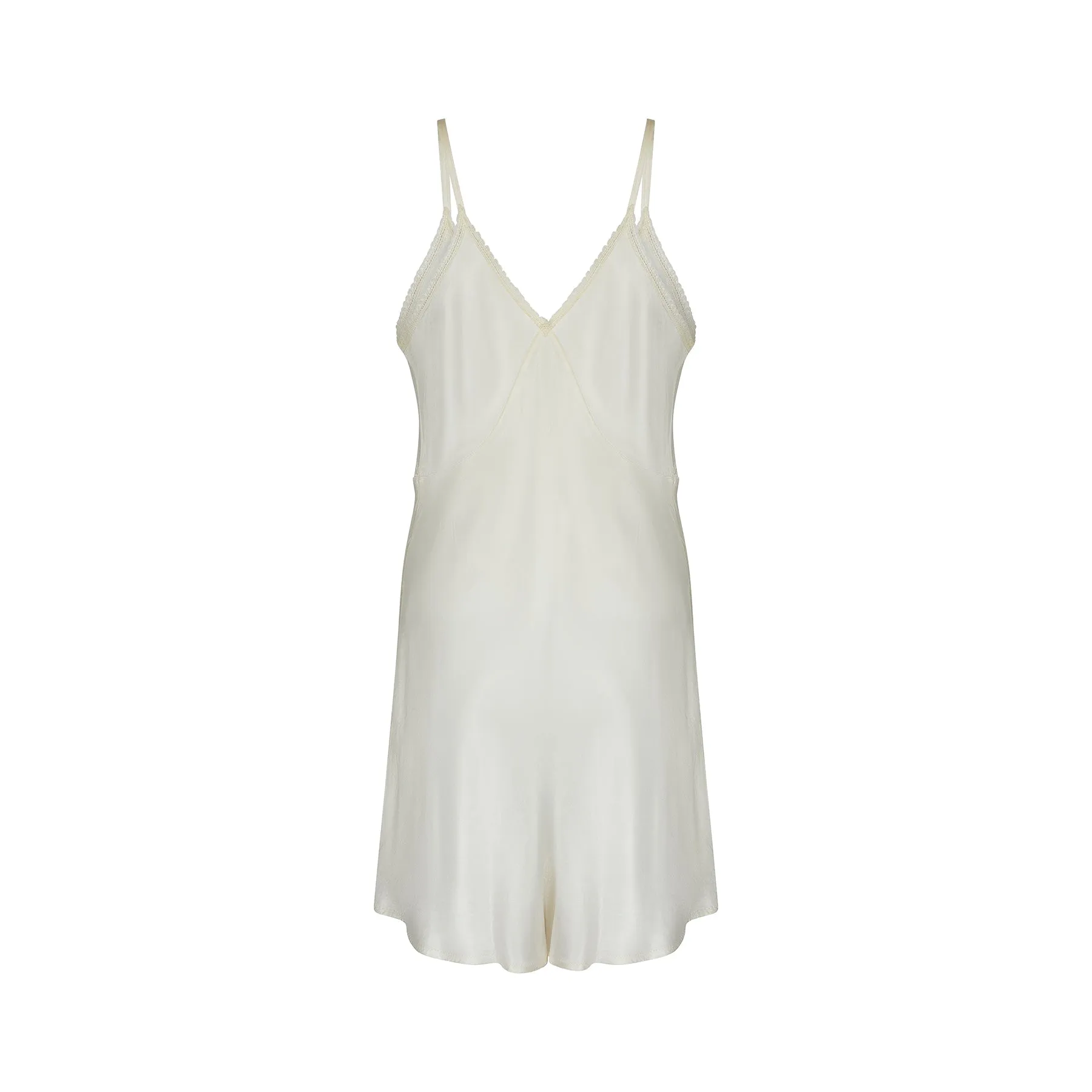 1940s CC41 Cream Satin and Lace Teddy Slip