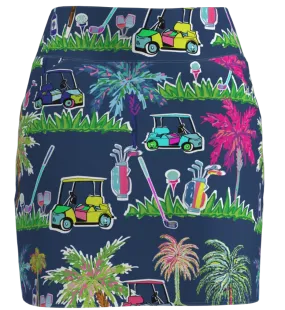 AB SPORT Women's Navy Golf Cart Print Golf Skirt BSKG01-GCPN