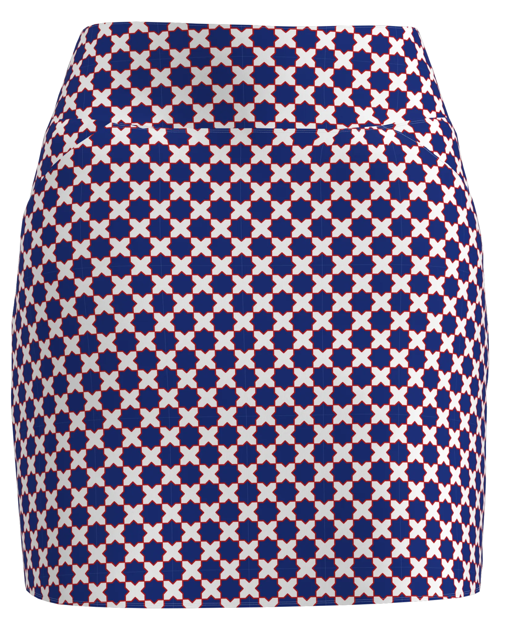 AB Sport Women's Red White and Blue Mosaic Print Golf Skirt