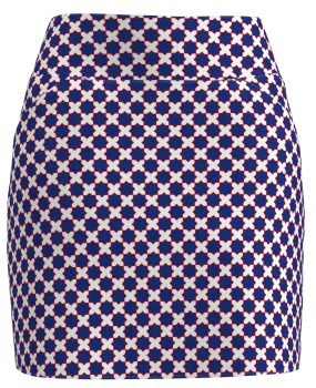 AB Sport Women's Red White and Blue Mosaic Print Golf Skirt
