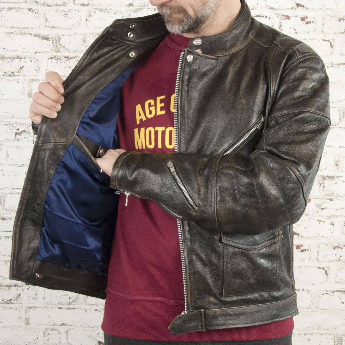Age of Glory Rocker Black Leather CE Jacket