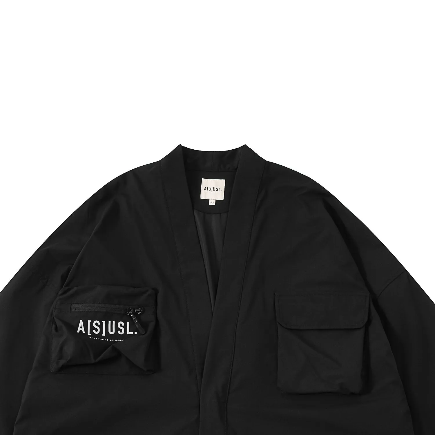 A[S]USL MULTI POCKETS KIMONO-BLACK