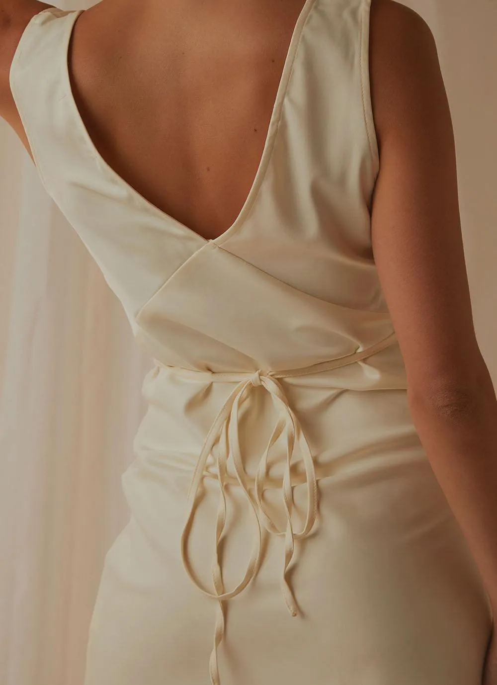 Audrey Vintage Slip Dress - Ivory