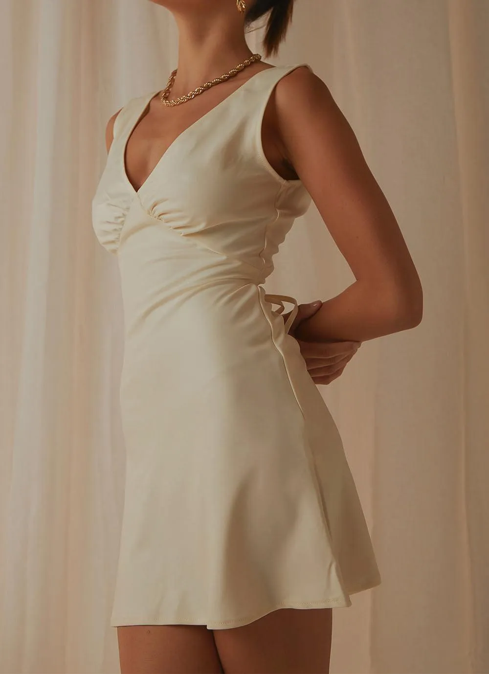 Audrey Vintage Slip Dress - Ivory