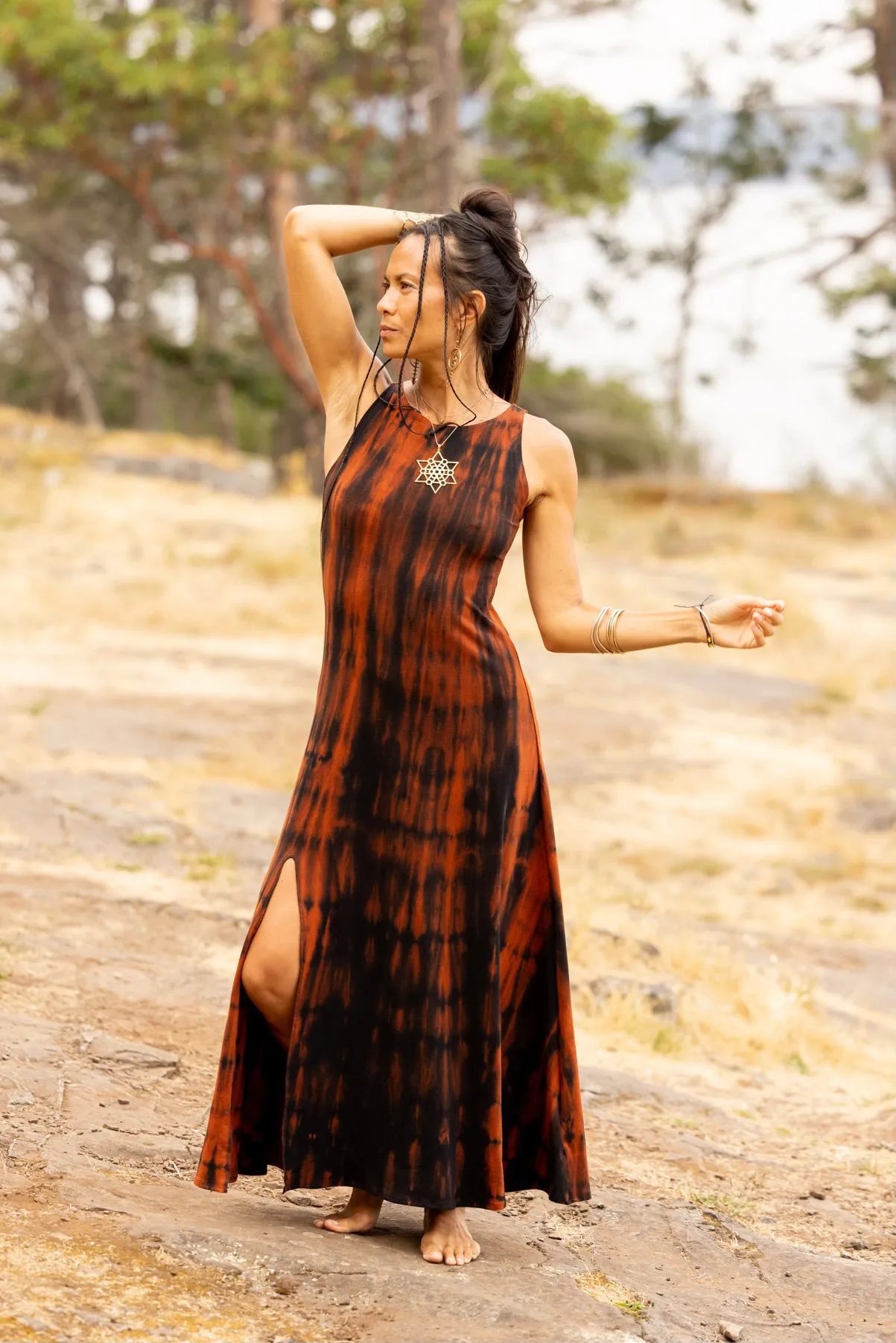 Calla Lily Dress - shibori