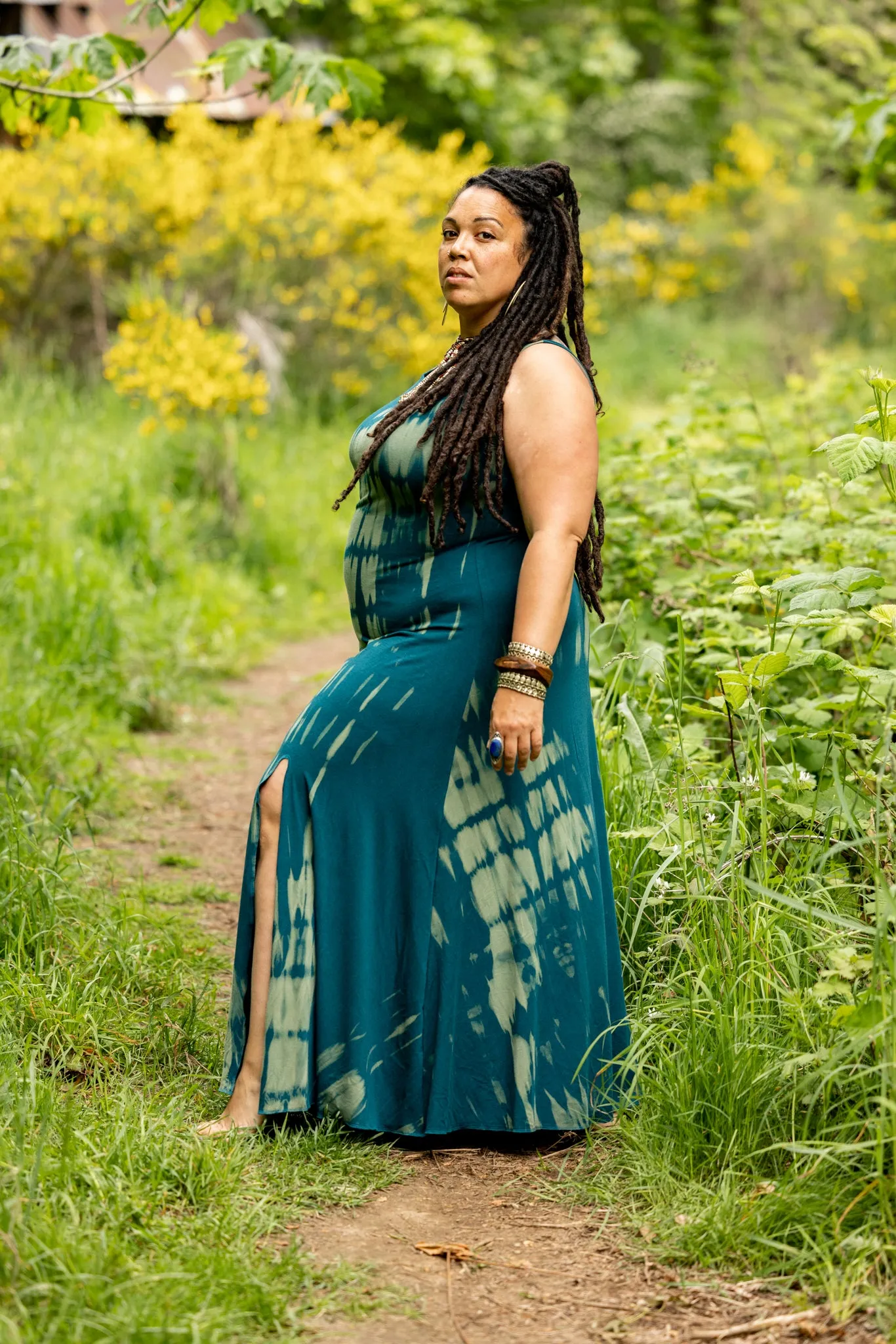 Calla Lily Dress - shibori