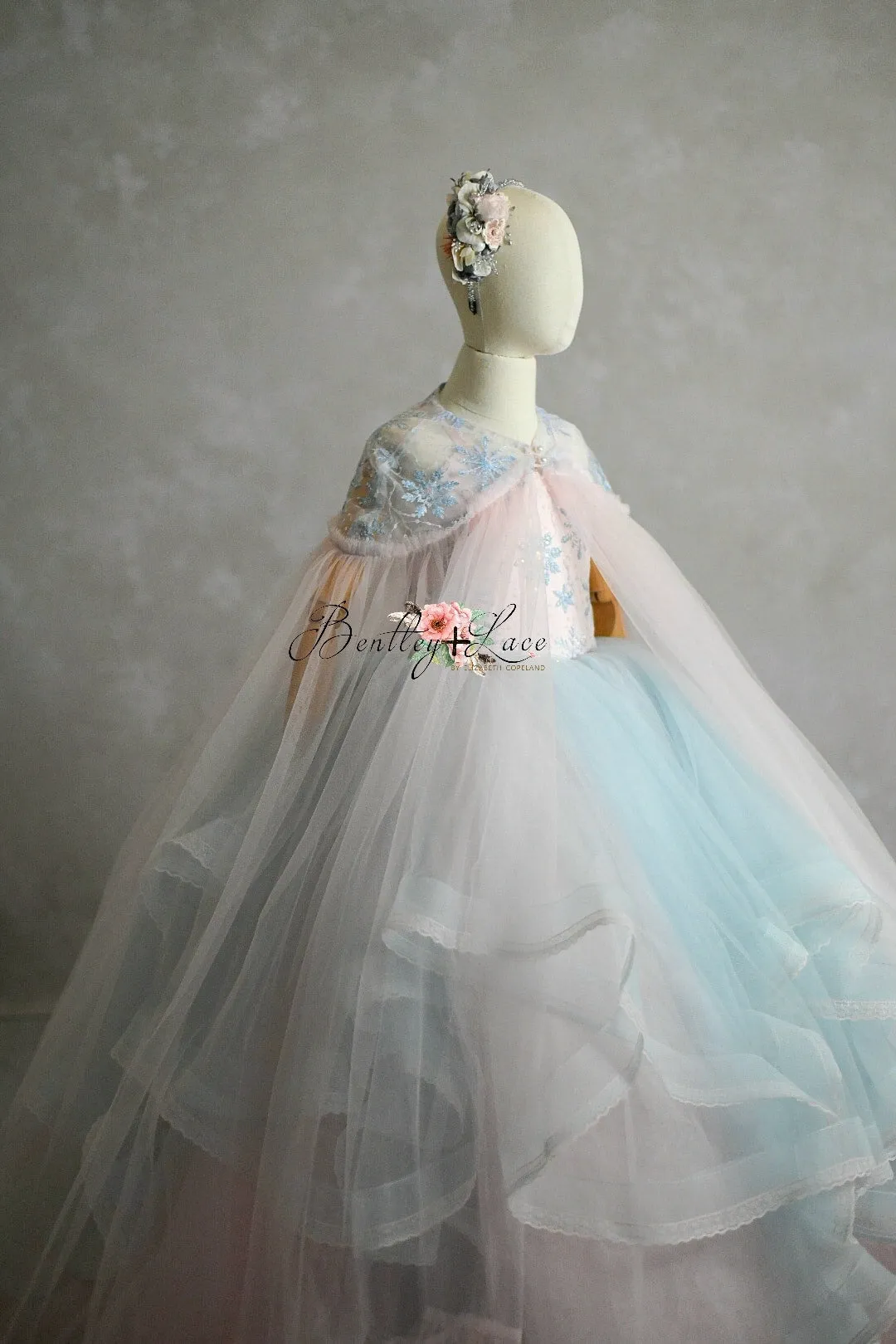 Elsa Floor-Length Cascade Dress | Choose Your Color & Fabric | Editorial Couture Gown for Special Occasions