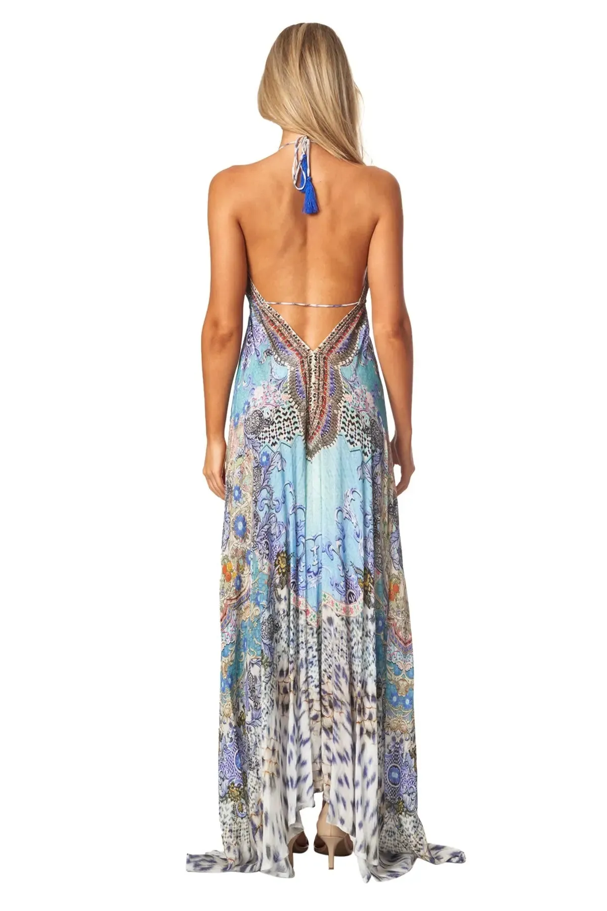 Halter Neck Backless Resort Dresses For Women
