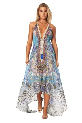 Halter Neck Backless Resort Dresses For Women