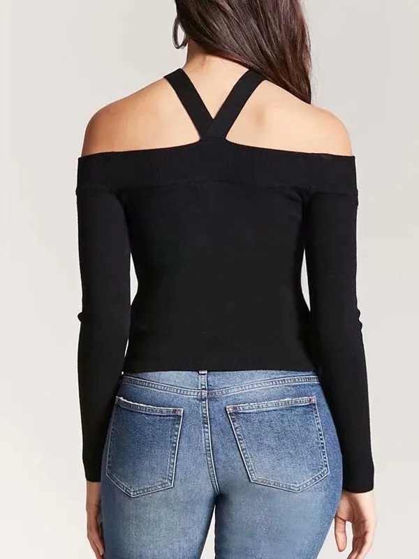 Halter Strapless Long Sleeves Top