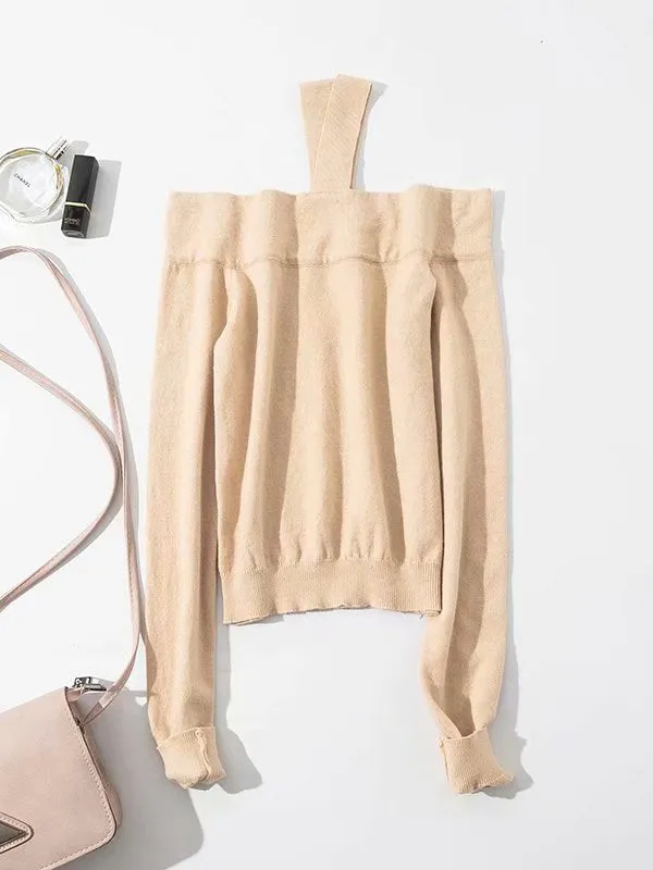 Halter Strapless Long Sleeves Top