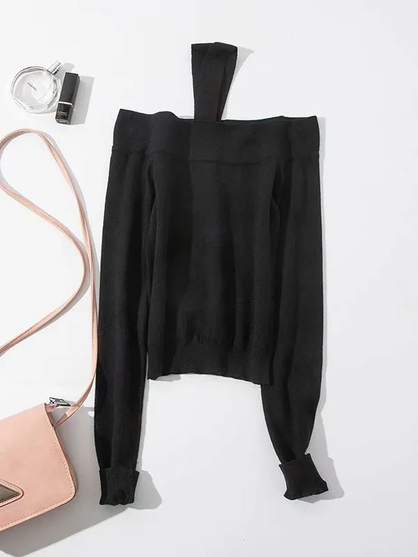 Halter Strapless Long Sleeves Top