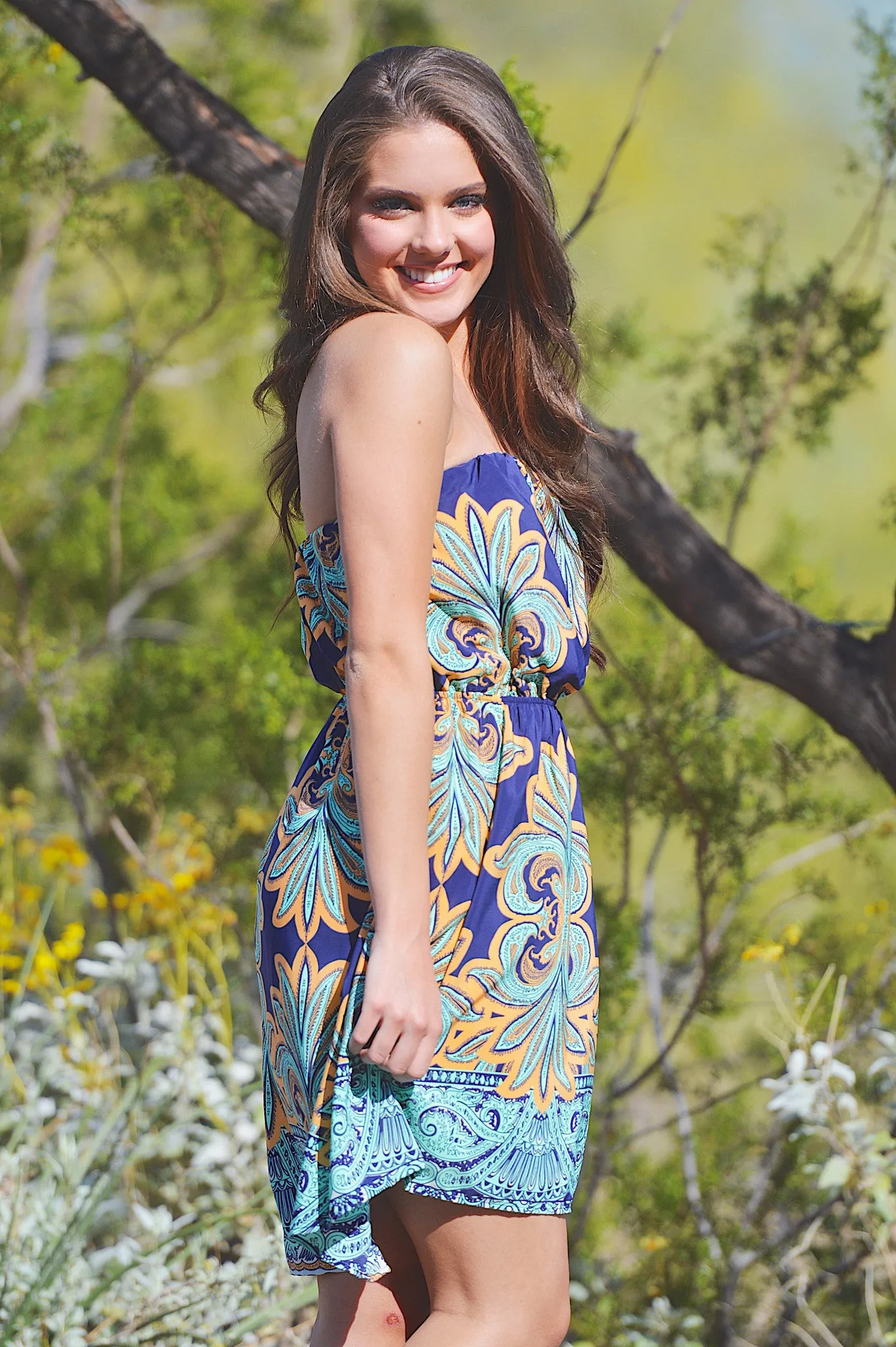 Have A  Little Faith In Me Dress - Navy