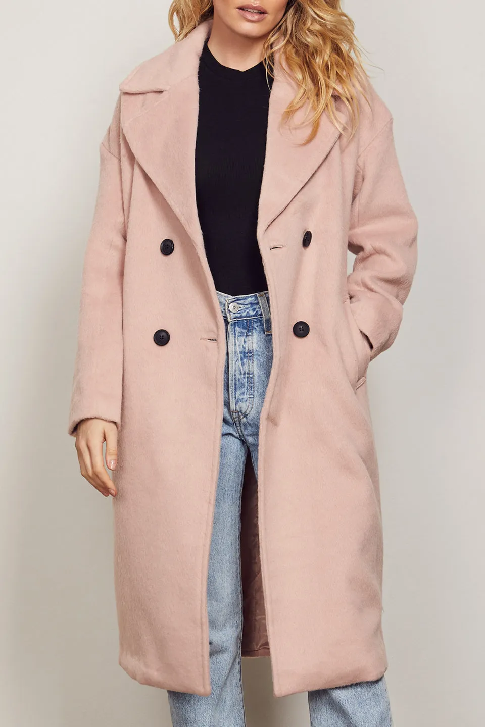 Hudson Double Breasted Soft Blush Coat