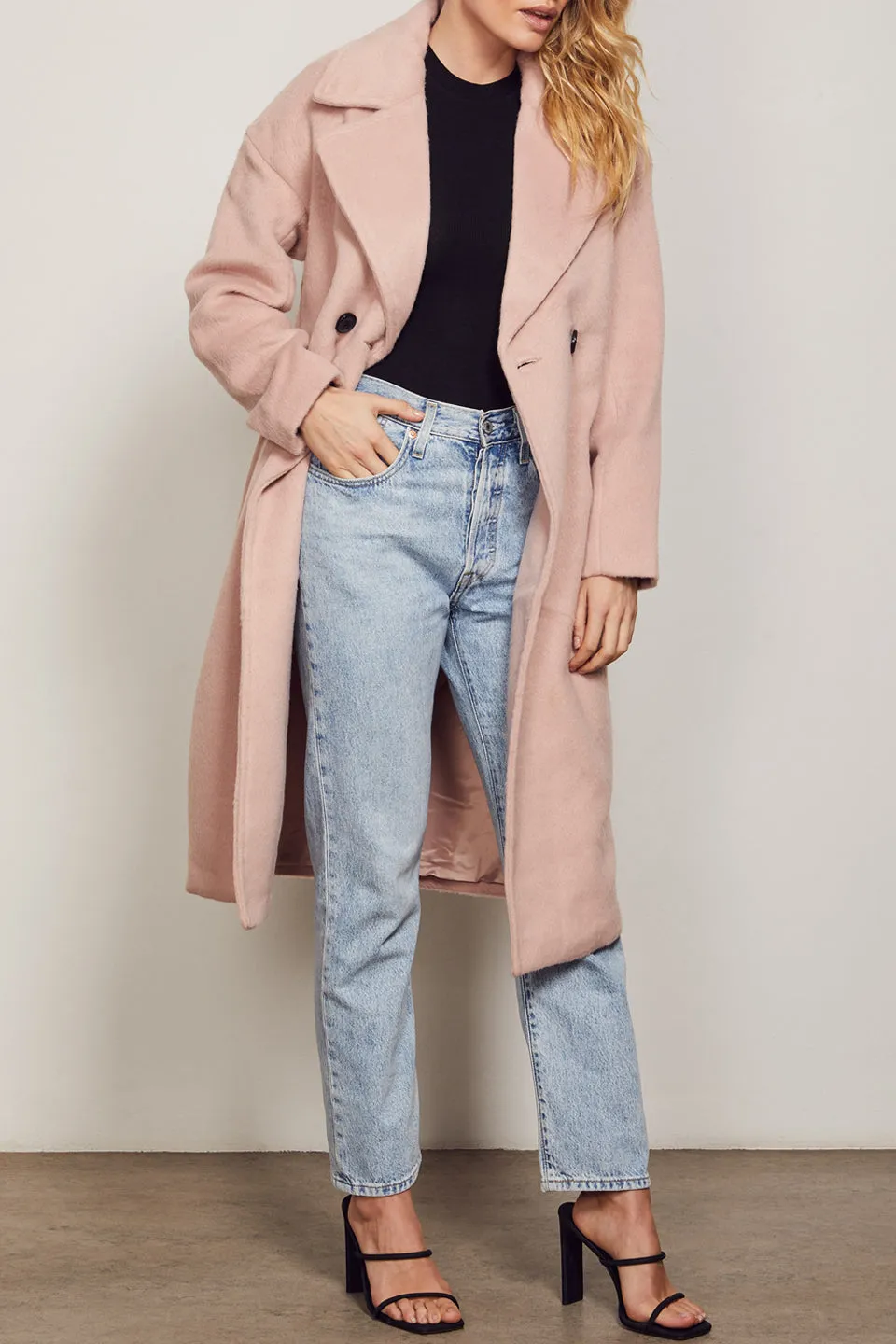 Hudson Double Breasted Soft Blush Coat