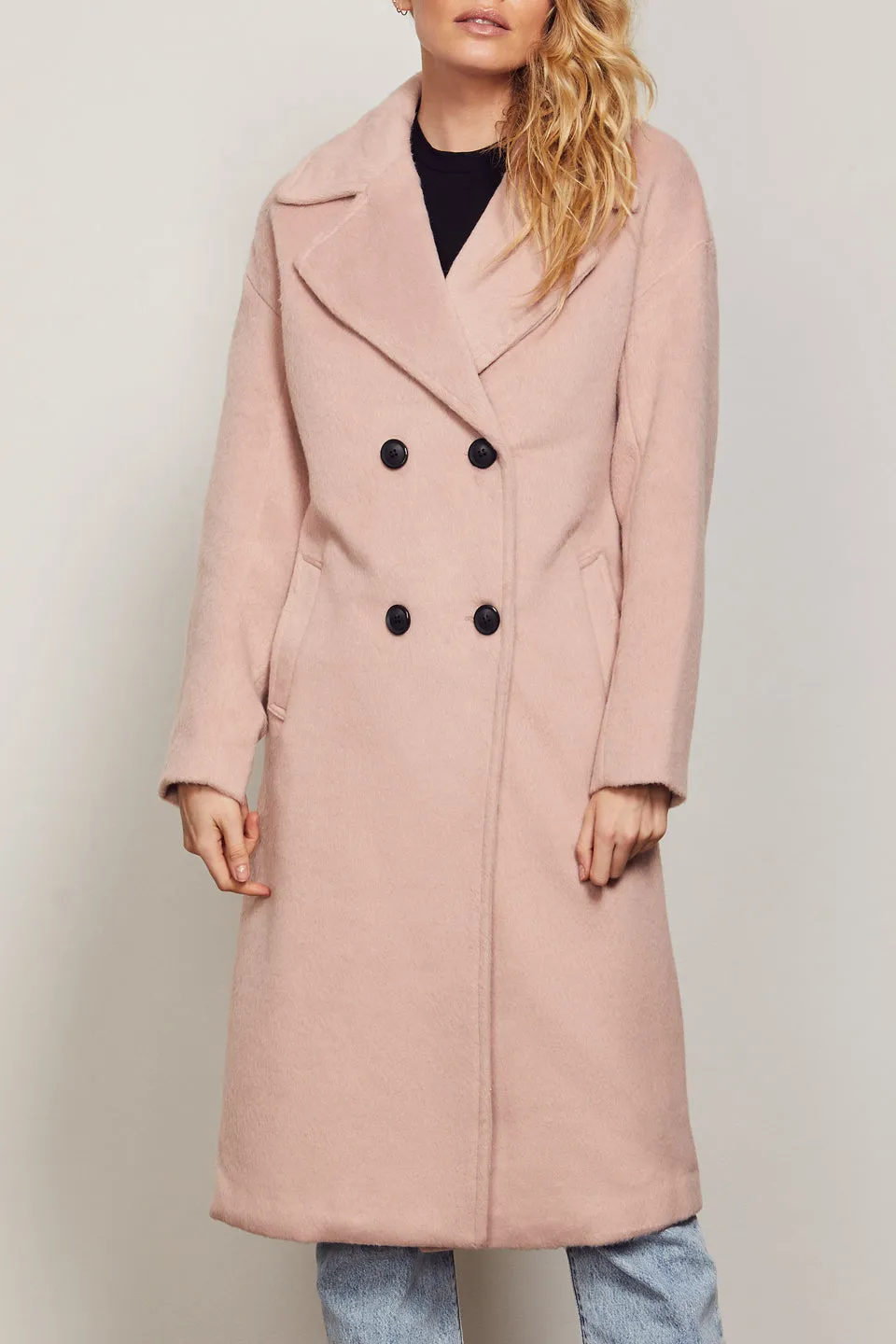 Hudson Double Breasted Soft Blush Coat