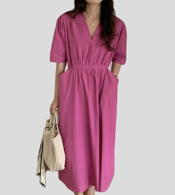 Kara Short Sleeves Pocket Dress