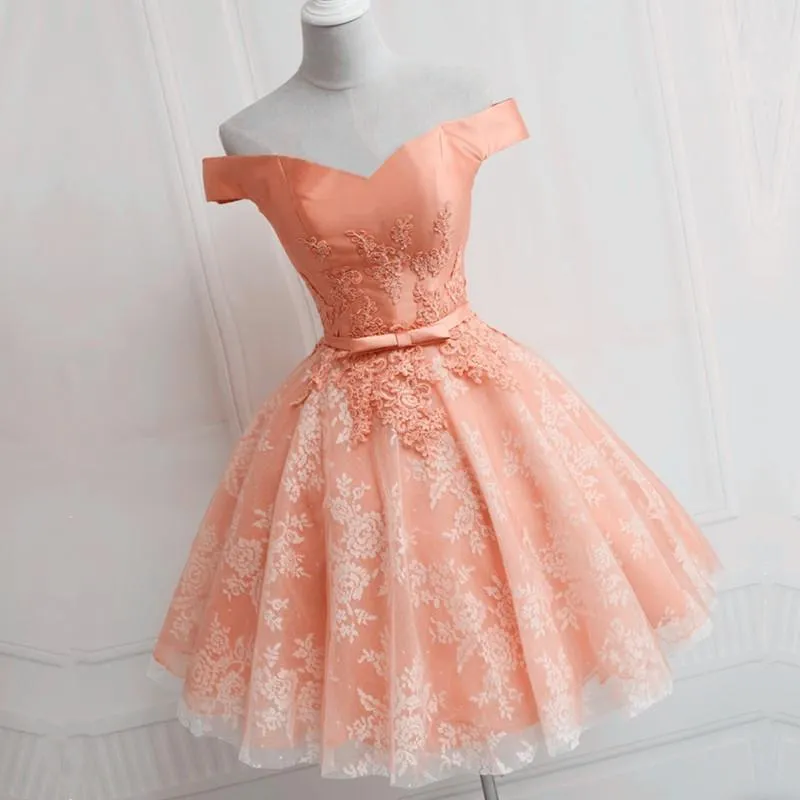 Lace Off The Shoulder Homecoming Dress Cheap Party Homecoming Dress ER114
