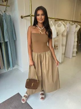 Lucy camel boob tube flared dress