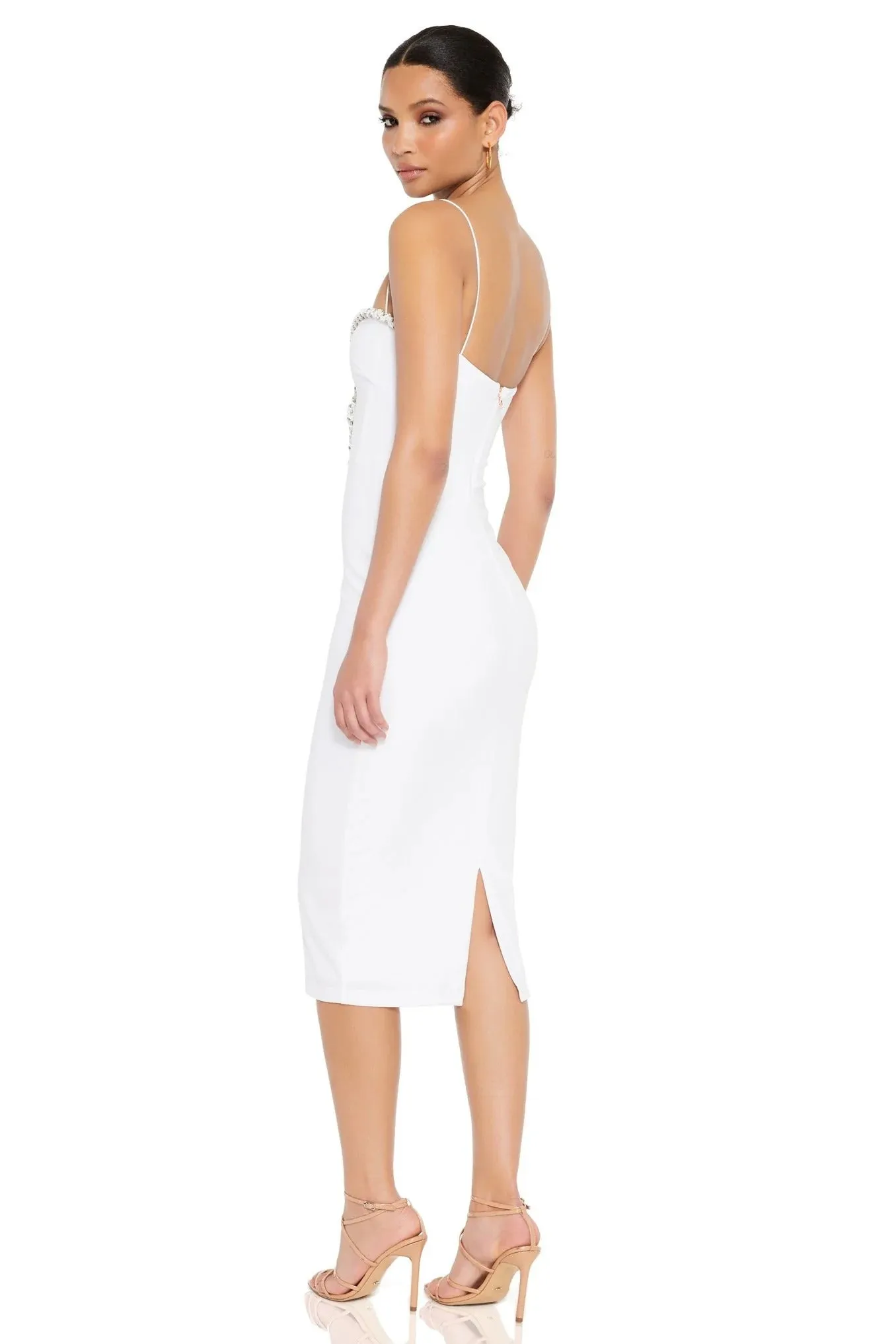 Nookie Adorn Midi Dress - White