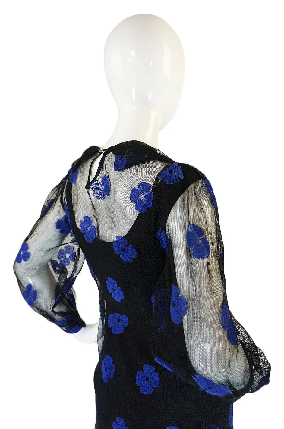 Rare 1940s Net and Felt Applique Dress