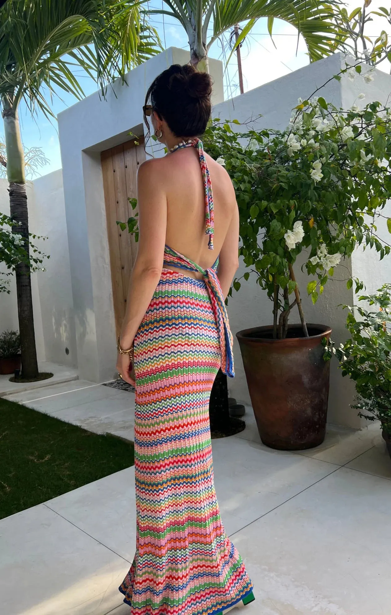 Show Me Your Mumu Kate Halter Rainbow Maxi Dress