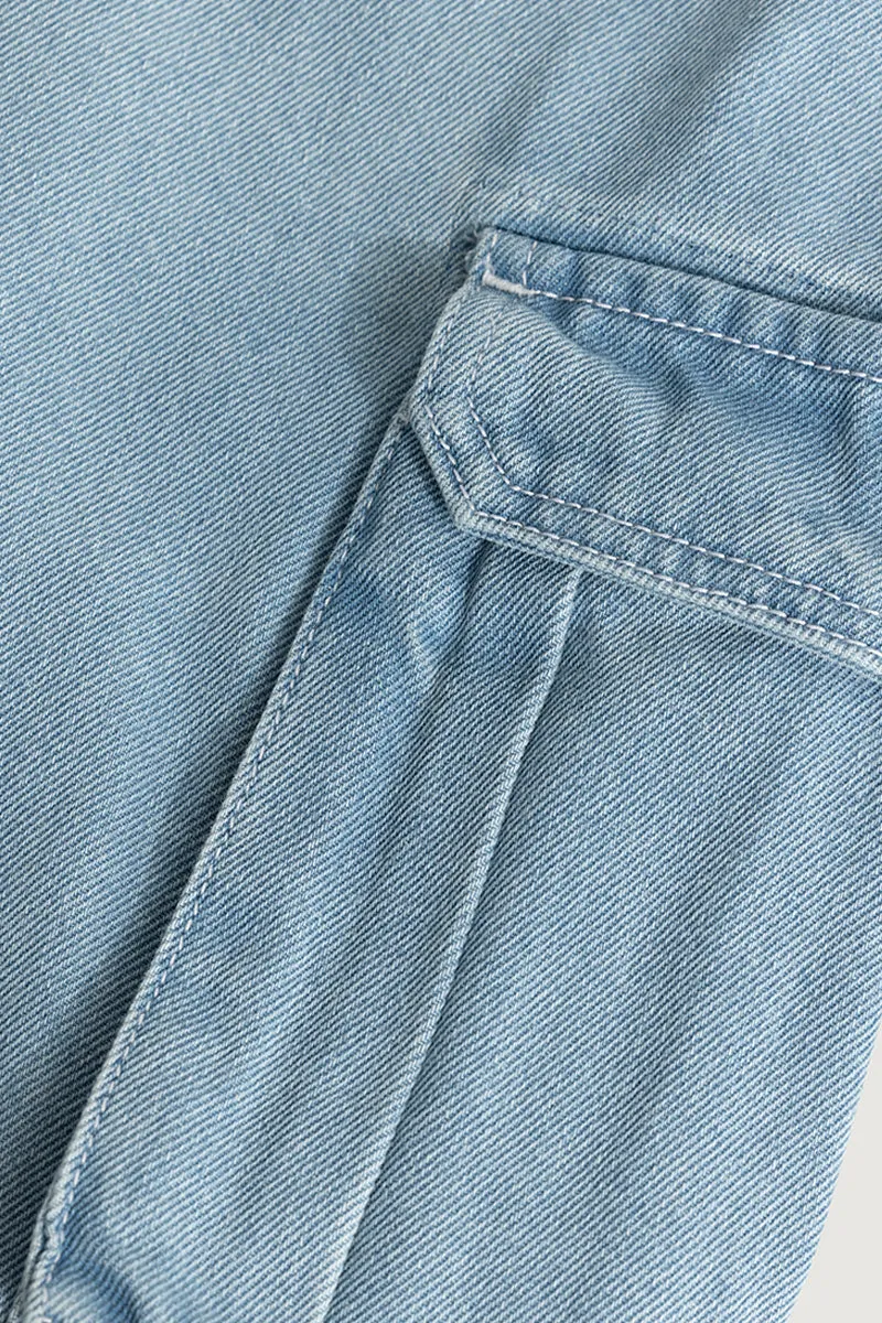 Stagger Sky Blue Straight Fit Jeans