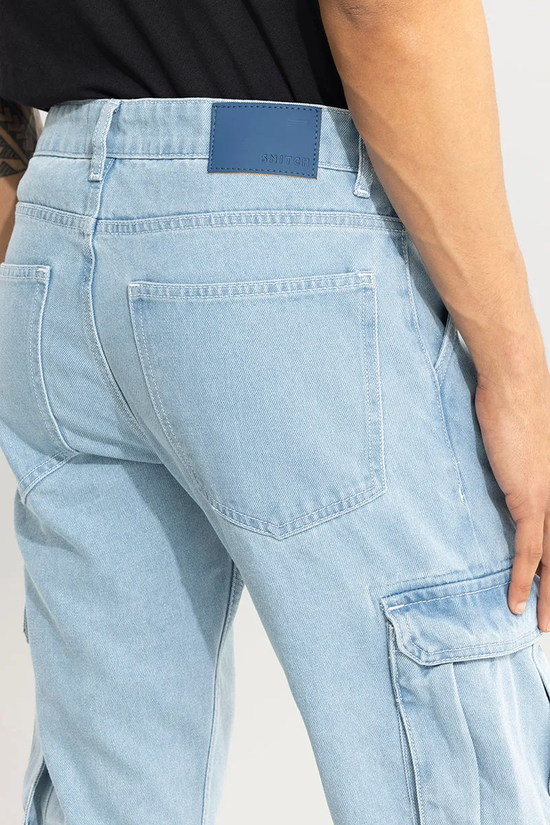 Stagger Sky Blue Straight Fit Jeans