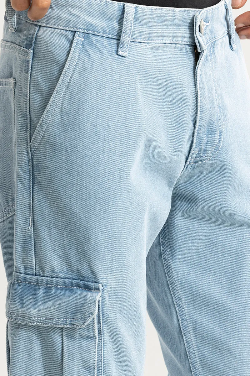 Stagger Sky Blue Straight Fit Jeans