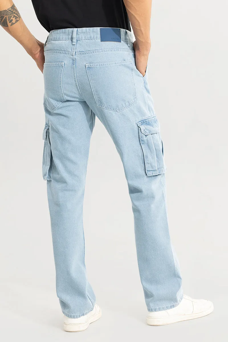 Stagger Sky Blue Straight Fit Jeans