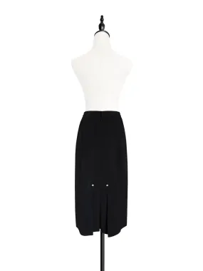 Surprise Sale! Drapey Black Studded Pleat Back Straight Skirt