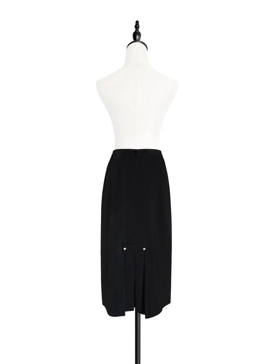 Surprise Sale! Drapey Black Studded Pleat Back Straight Skirt